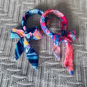 Lilly Pulitzer fabric wrapped bangle bracelets pair of 2